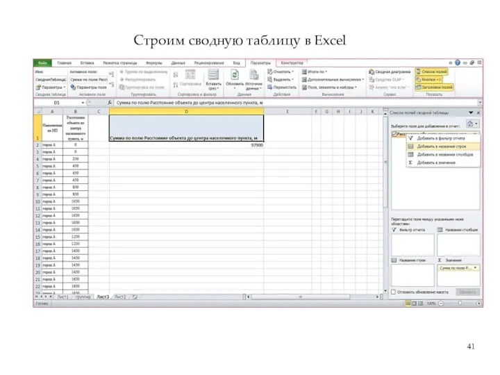 Строим сводную таблицу в Excel