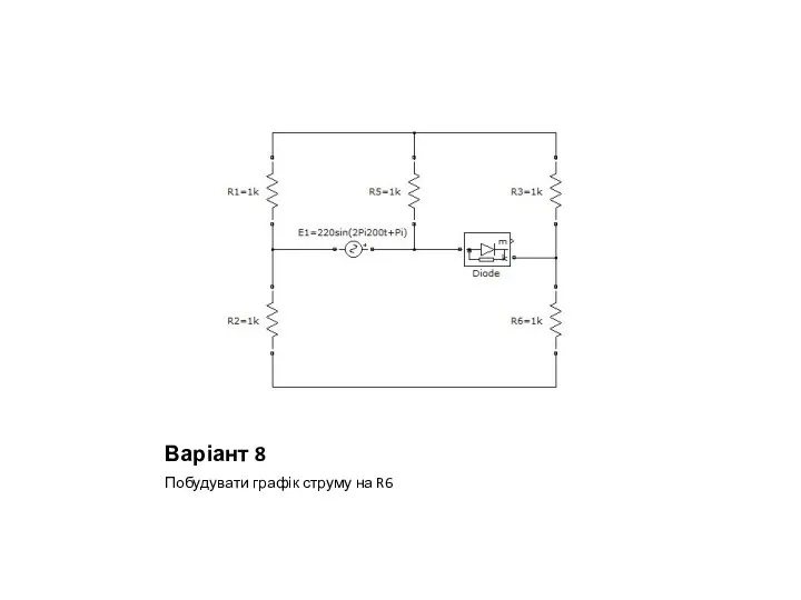 Варіант 8 Побудувати графік струму на R6