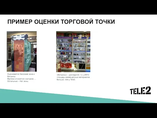 ПРИМЕР ОЦЕНКИ ТОРГОВОЙ ТОЧКИ Оценивается Кассовая зона и Витрины. Муляжи относятся к