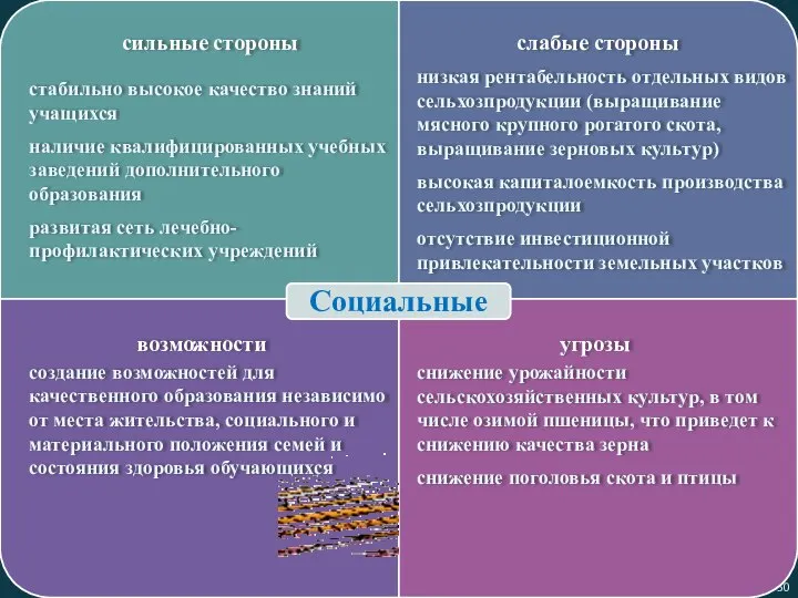 50 сильные стороны слабые стороны возможности угрозы стабильно высокое качество знаний учащихся