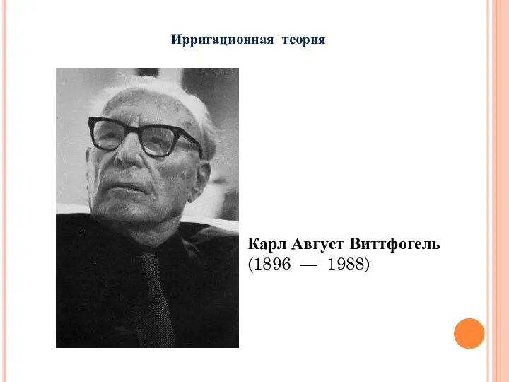 Ирригационная теория Карл Август Виттфогель (1896 — 1988)