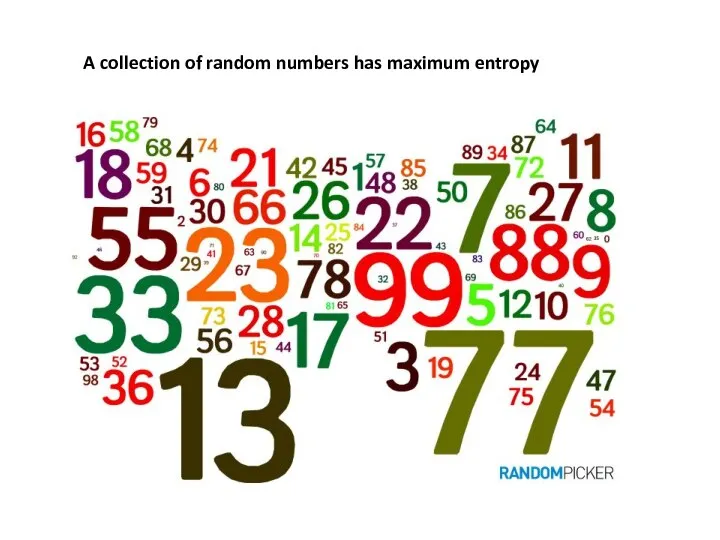 A collection of random numbers has maximum entropy