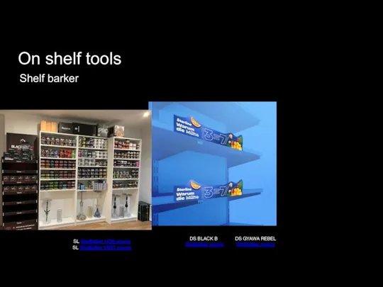 On shelf tools Shelf barker DS BLACK B Shelftalker source DS GYAWA