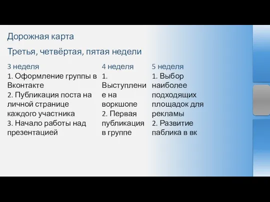 3 неделя 1. Оформление группы в Вконтакте 2. Публикация поста на личной