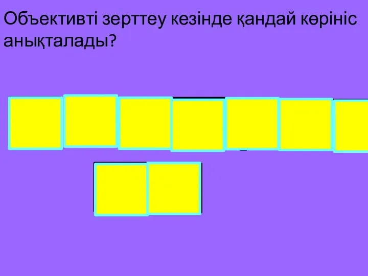 Объективті зерттеу кезінде қандай көрініс анықталады? ш г е а м р