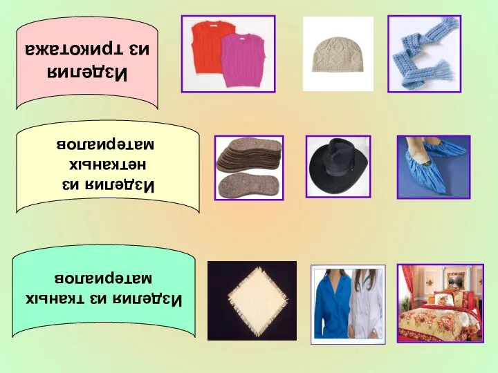 Изделия из трикотажа Изделия из нетканых материалов Изделия из тканых материалов