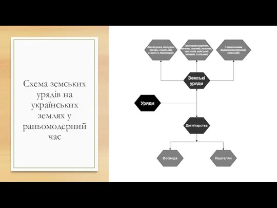 Схема земських урядів на українських землях у раньомодерний час