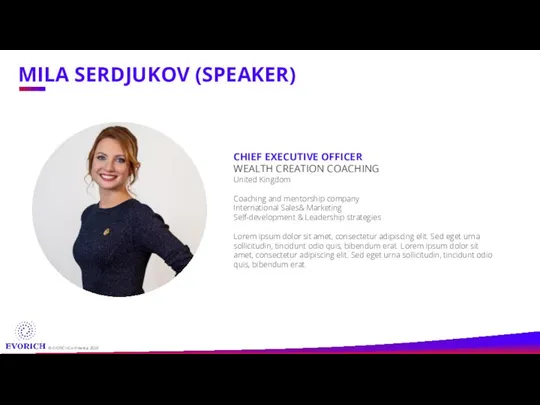 MILA SERDJUKOV (SPEAKER) CHIEF EXECUTIVE OFFICER WEALTH CREATION COACHING United Kingdom Coaching