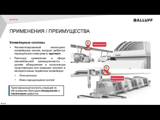 Конвейерные системы Автоматизированный мониторинг конвейерных систем, которые требуется периодически осматривать вручную Реальное