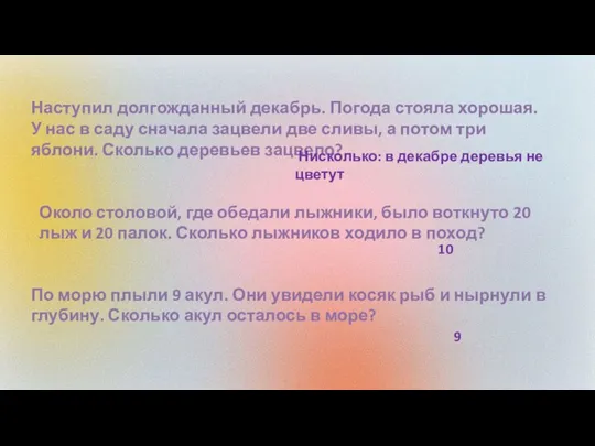 Наступил долгожданный декабрь. Погода стояла хорошая. У нас в саду сначала зацвели