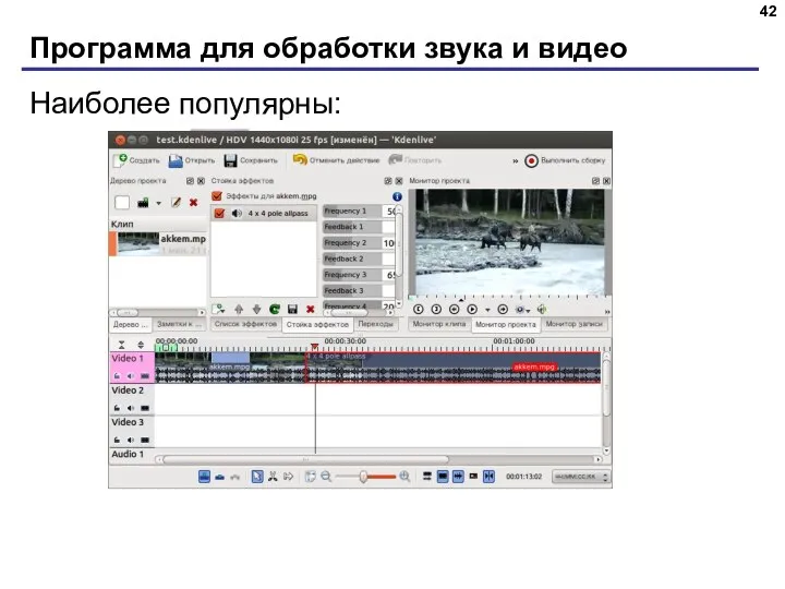 Программа для обработки звука и видео Наиболее популярны: