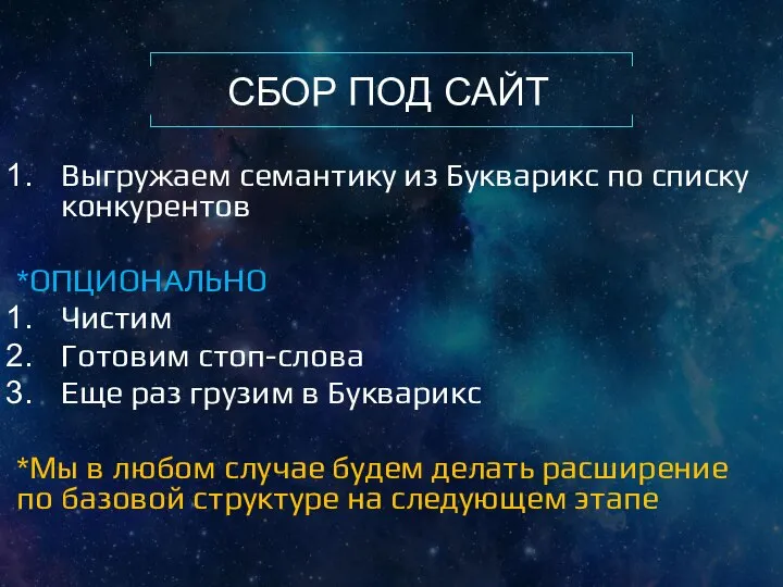 СБОР ПОД САЙТ Выгружаем семантику из Букварикс по списку конкурентов *ОПЦИОНАЛЬНО Чистим