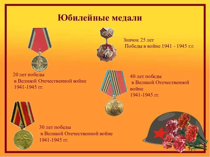 Юбилейные медали 20 лет победы в Великой Отечественной войне 1941-1945 гг. 30