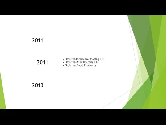 EkoNivaTechnika-Holding LLC EkoNiva-APK Holding LLC EkoNiva Food Products 2011 2011 2013