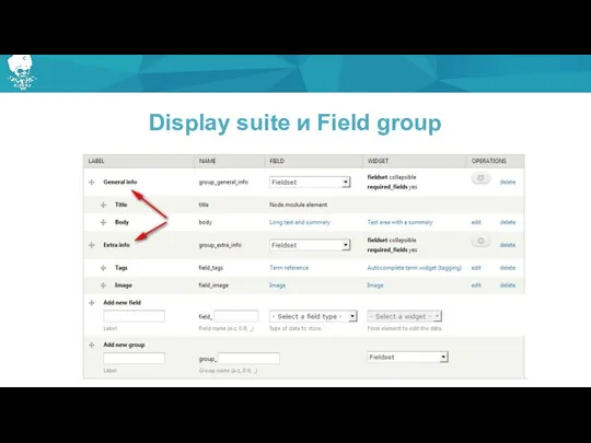 Display suite и Field group