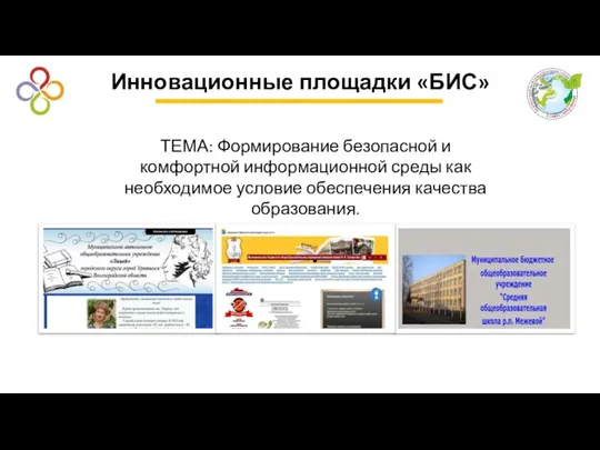 ТЕМА: Формирование безопасной и комфортной информационной среды как необходимое условие обеспечения качества образования. Инновационные площадки «БИС»