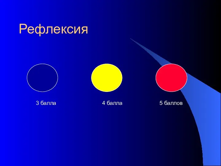 Рефлексия 3 балла 4 балла 5 баллов