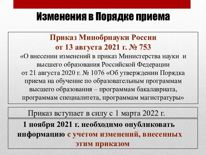 Приказ Минобрнауки России от 13 августа 2021 г. № 753 «О внесении