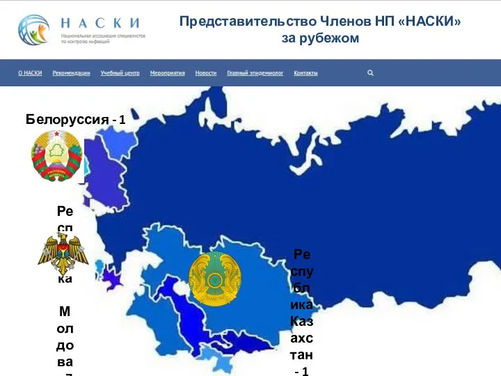 Представительство Членов НП «НАСКИ» за рубежом Белоруссия - 1 Республика Молдова -