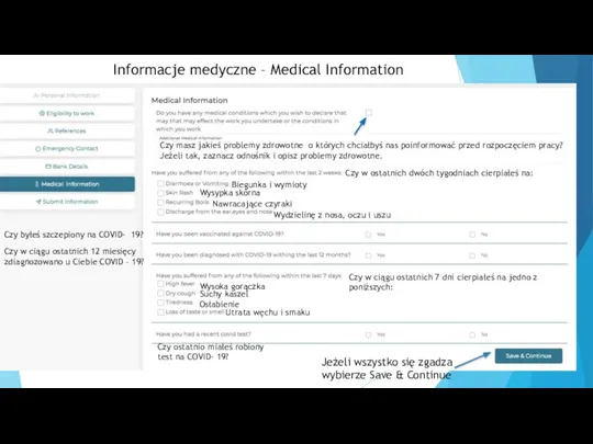 Informacje medyczne – Medical Information Czy masz jakieś problemy zdrowotne o których