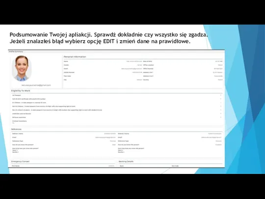 Podsumowanie Twojej apliakcji. Sprawdź dokładnie czy wszystko się zgadza. Jeżeli znalazłeś błąd