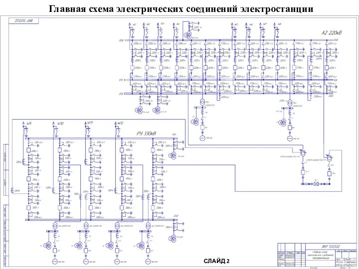 Главная схема электрических соединений электростанции СЛАЙД 2