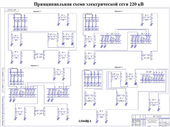 Принципиальная схема электрической сети 220 кВ СЛАЙД 3