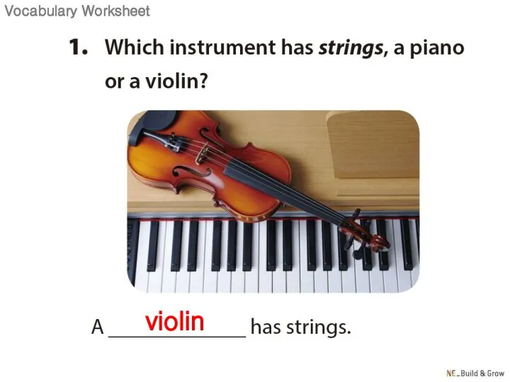 violin Vocabulary Worksheet