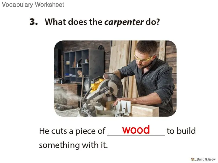 wood Vocabulary Worksheet