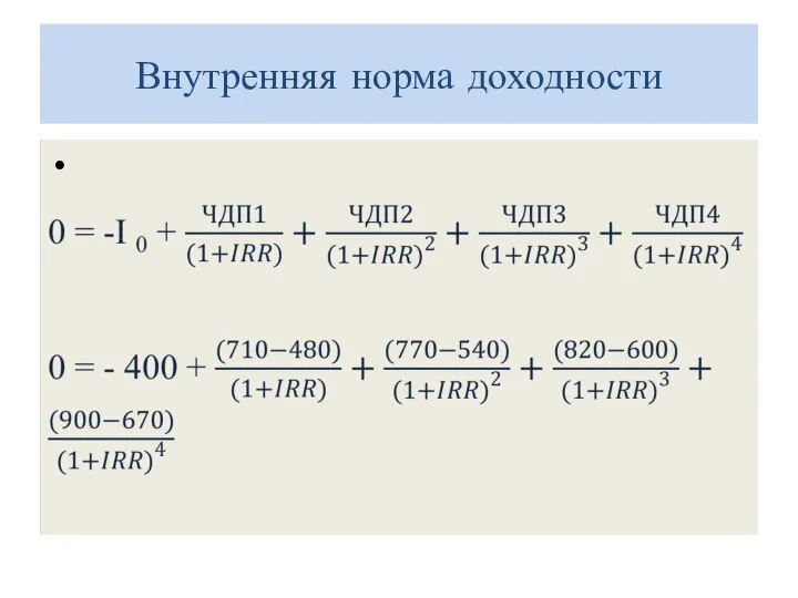 Внутренняя норма доходности