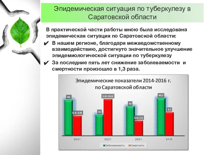 В практической части работы мною была исследована эпидемическая ситуация по Саратовской области: