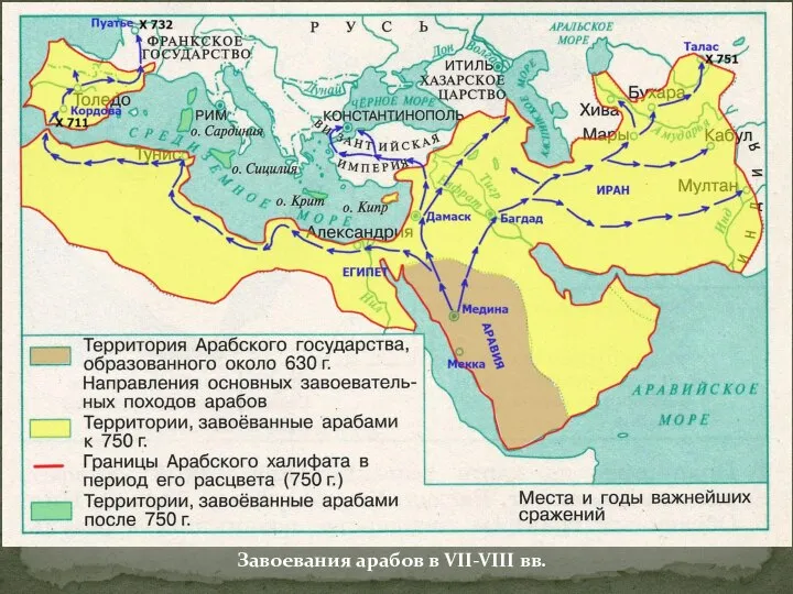 Завоевания арабов в VII-VIII вв.
