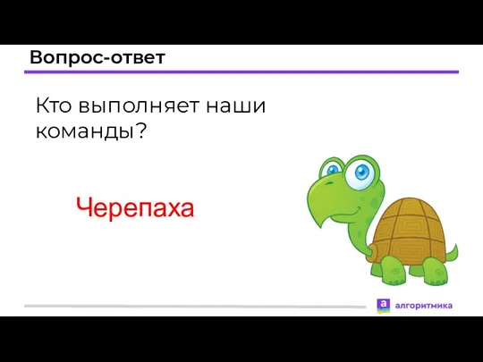 Вопрос-ответ Кто выполняет наши команды? Черепаха