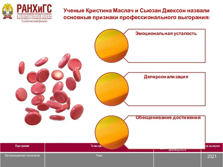 Ученые Кристина Маслач и Сьюзан Джексон назвали основные признаки профессионального выгорания: