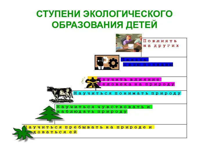 СТУПЕНИ ЭКОЛОГИЧЕСКОГО ОБРАЗОВАНИЯ ДЕТЕЙ