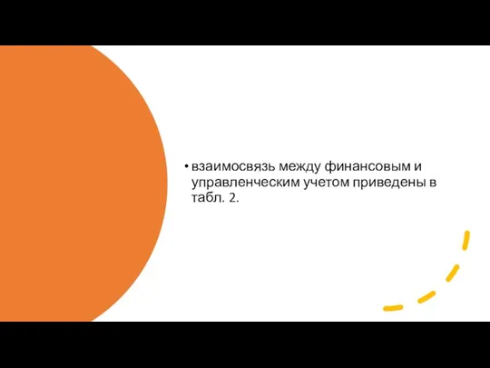 взаимосвязь между финансовым и управленческим учетом приведены в табл. 2.