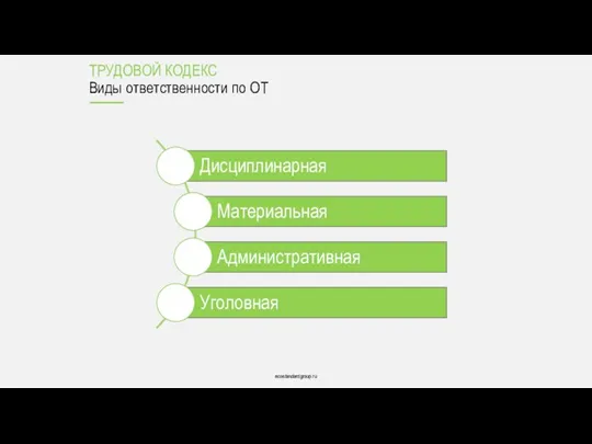 ecostandardgroup.ru ecostandardgroup.ru ТРУДОВОЙ КОДЕКС Виды ответственности по ОТ