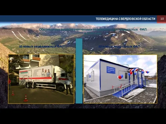 10 Обеспечение видеотерминалами передвижных и модульных ФАП в 2018 году 10 новых