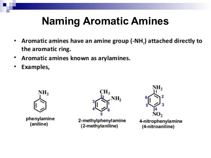 Naming Aromatic Amines