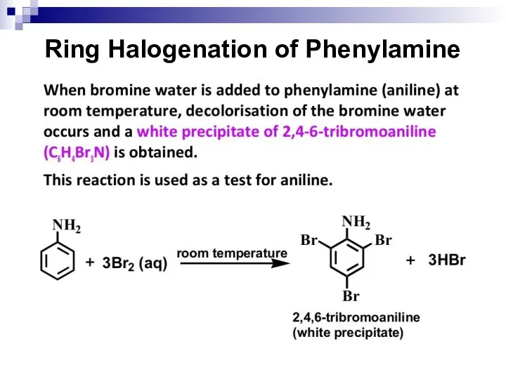 Ring Halogenation of Phenylamine