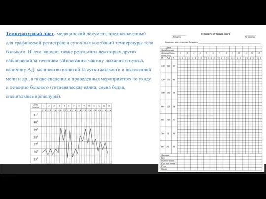 23.01.2021 Температурный лист- медицинский документ, предназначенный для графической регистрации суточных колебаний температуры