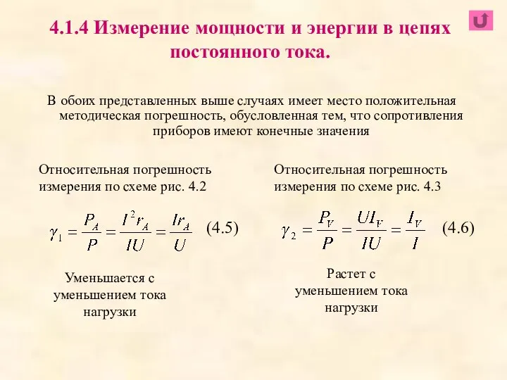 В обоих представленных выше случаях имеет место положительная методическая погрешность, обусловленная тем,