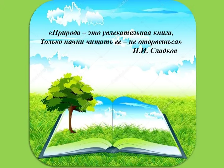«Природа – это увлекательная книга, Только начни читать ее – не оторвешься» Н.И. Сладков