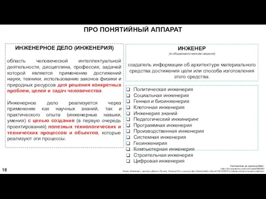 ПРО ПОНЯТИЙНЫЙ АППАРАТ Составлено на основе работ: https://dic.academic.ru/dic.nsf/ruwiki/940092 Книга «Инженер», авторы Джесси