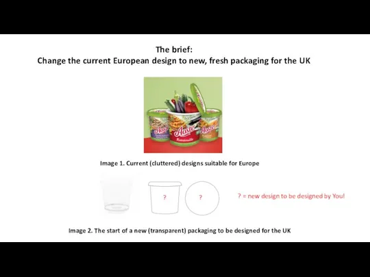 The brief: Change the current European design to new, fresh packaging for