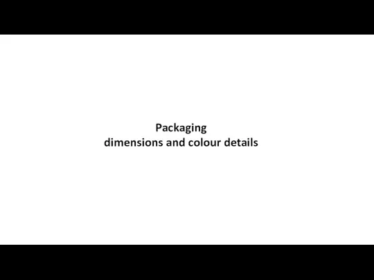 Packaging dimensions and colour details