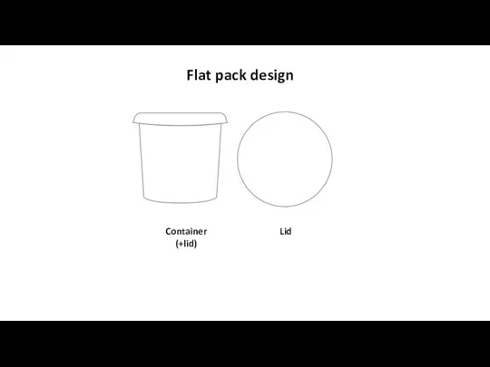 Container (+lid) Lid Flat pack design