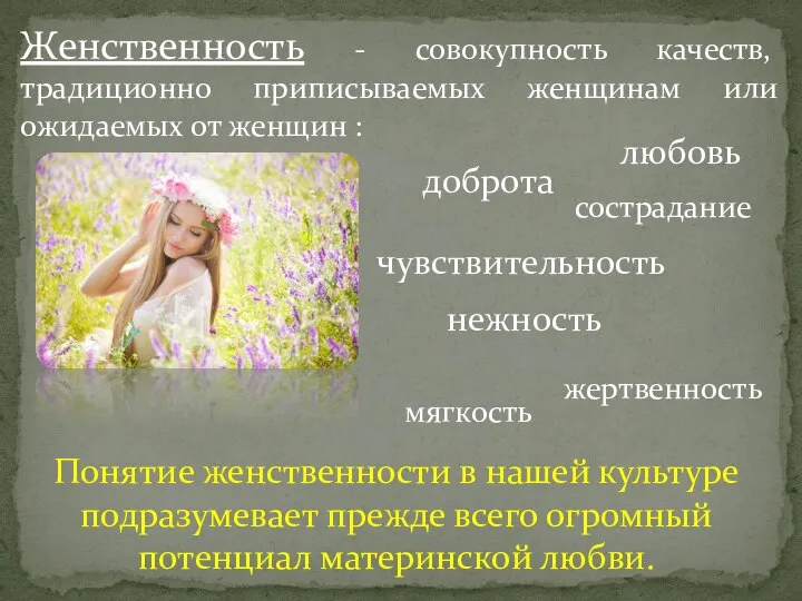 Женщинах презентация