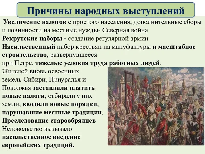 Увеличение налогов с простого населения, дополнительные сборы и повинности на местные нужды-