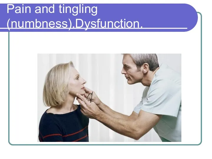 Pain and tingling (numbness).Dysfunction.